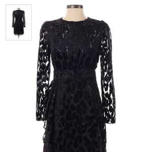 Express Black Leopard Cocktail Dress Size Large